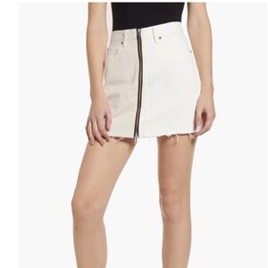 AllSaints Lomo Front & Back Zip Denim Miniskirt